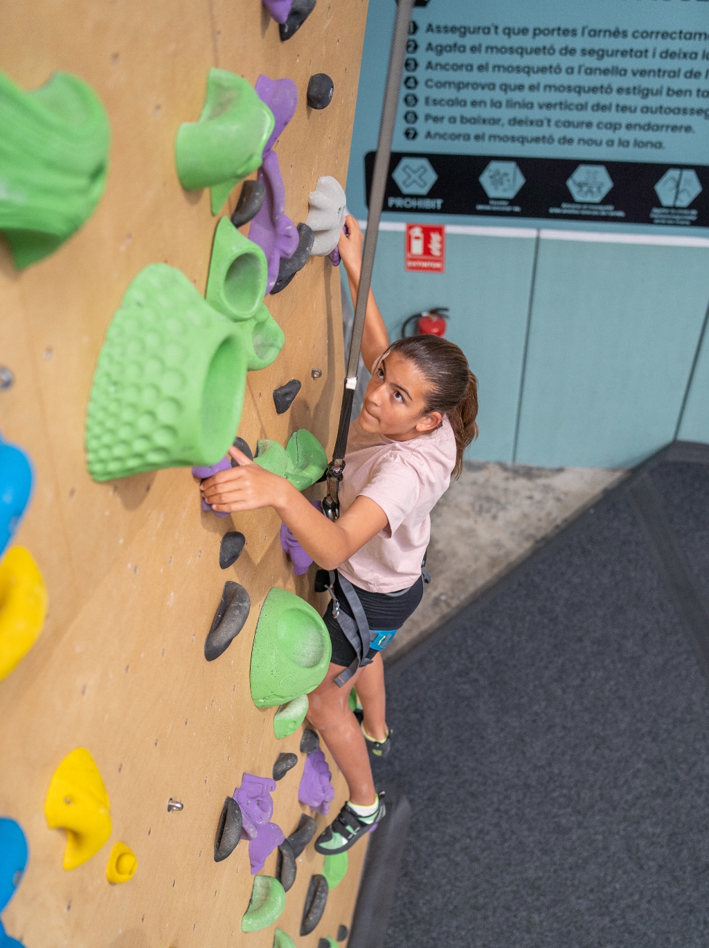 Escalada amb autoasseguradors. Rocòdrom a Reus Tarragona Minibloc